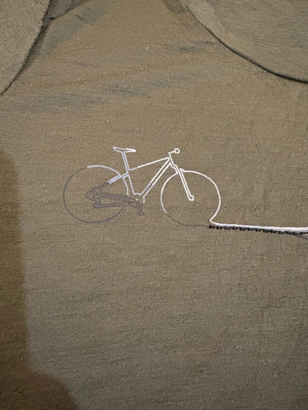 Olive green women’s merino tech lite 2 short sleeve t-shirt cadence paths - Picture 3 of 10
